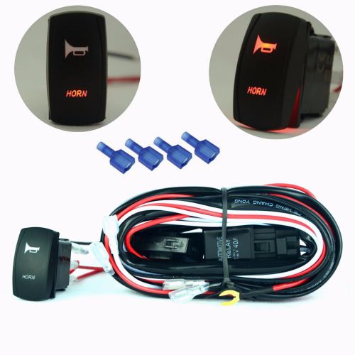 Momentary wiring harness relay laser rocker switch red led light horn on off car