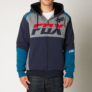 Fox racing mako sasquatch mens zip up hoody indigo/blue