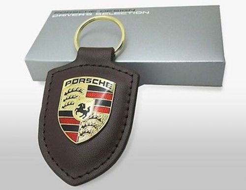 Porsche design high quality leather key ring gold crest keychain for porsche a8