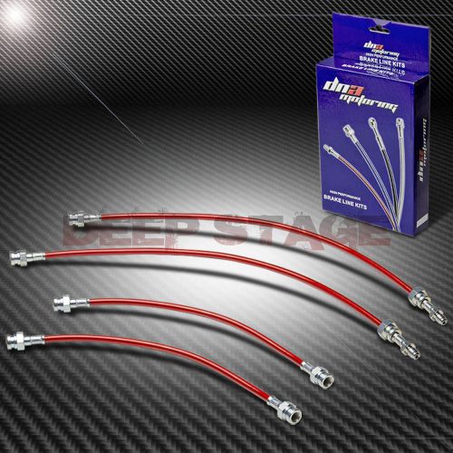 Stainless ss braided hose racing brake line 84-85 mazda rx7/rx-7 fb s3 13b black