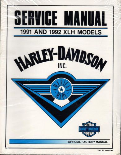 1991-1992 harley davidson  motorcycle xlh  service manual p/n 99484-92  (413)