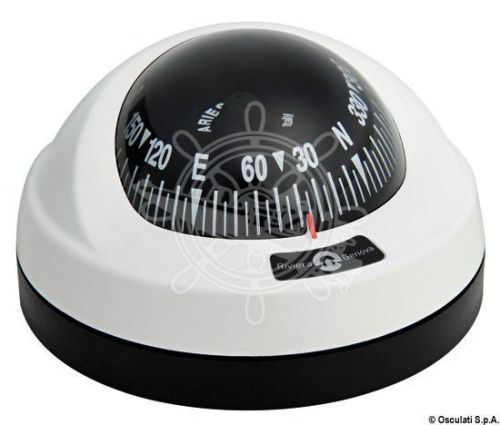 Riviera aries boat marine compass 2&#034; 1/2 white/black/black