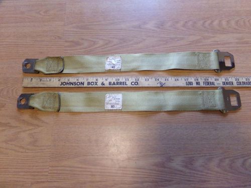 1968-71 chevy standard seat belt male straps 22 inch gold pair