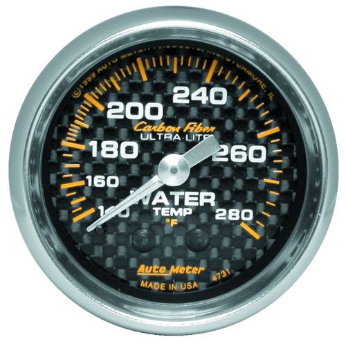 Auto meter 4731 carbon fiber; mechanical water temperature gauge