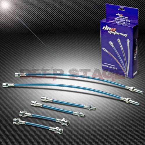 Stainless braided hose racing blue brake hose line for 93-98 vw golf/jetta mk3