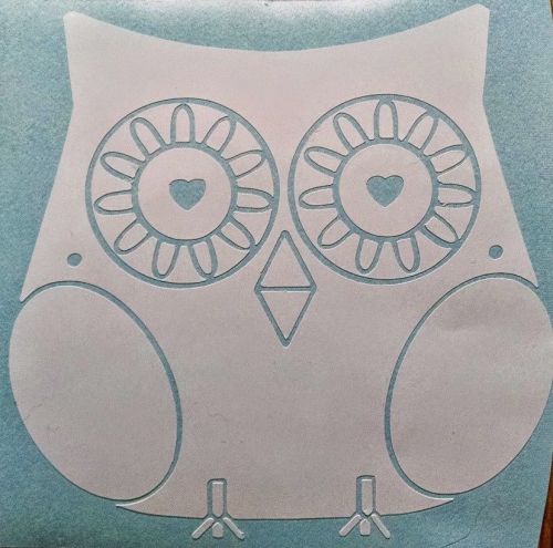 Owl white vinyl 4.25&#034; x 5.25&#034; sticker decal for car window laptop ipad decor