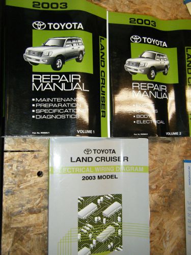 2003 toyota land cruiser original factory service manual set shop repair wiring