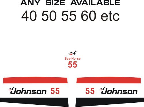 Johnson 40 50 55 60 outboard hood decals any hp