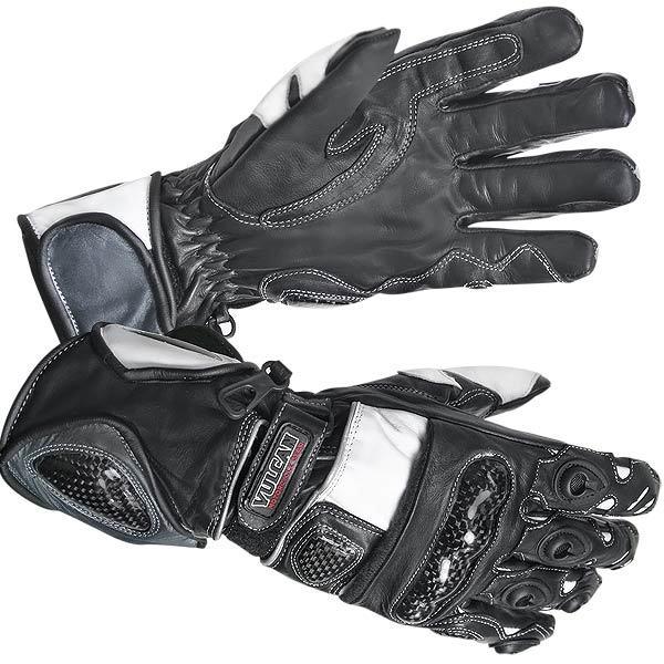 Vulcan men's black/white nf-38159 motorcycle armored gauntlet gloves____small