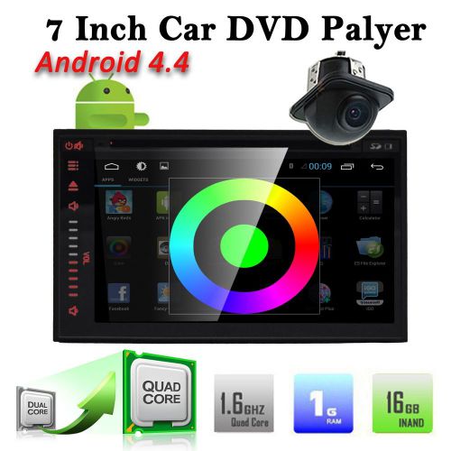 7&#039;&#039; car dvd player 2 din android 4.4 stereo gps navi radio quad-core stereo+cam