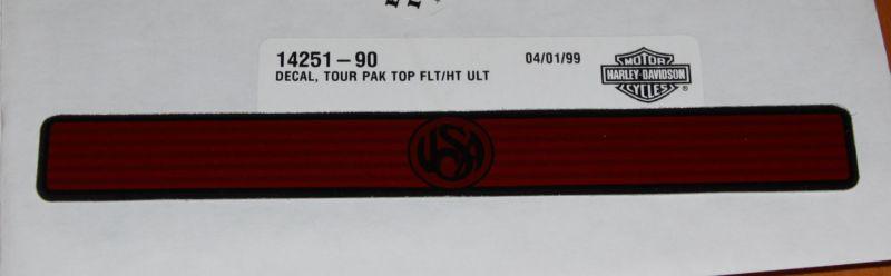 Harley  14251-90 tour pak decal  nos oem genuine sold each