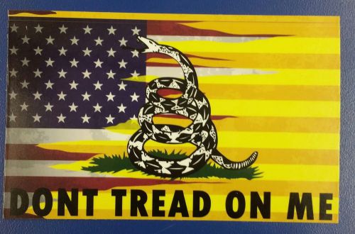 Yellow american flag 3x5 gadsden dont tread on me vinyl decal sticker military