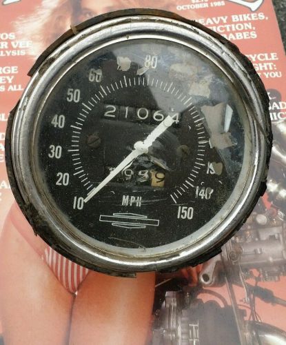 Vintage harley smiths speedo speedometer,  chrome cup ,shovelhead ironhead