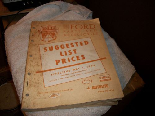 Rare ford 1928 thru 1966 parts and accessories catalog