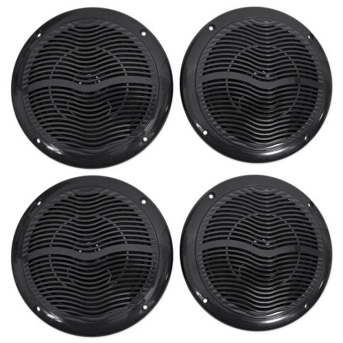 (4) rockville rmc65b 6.5&#034; 1200 watt waterproof marine boat speakers 2-way black