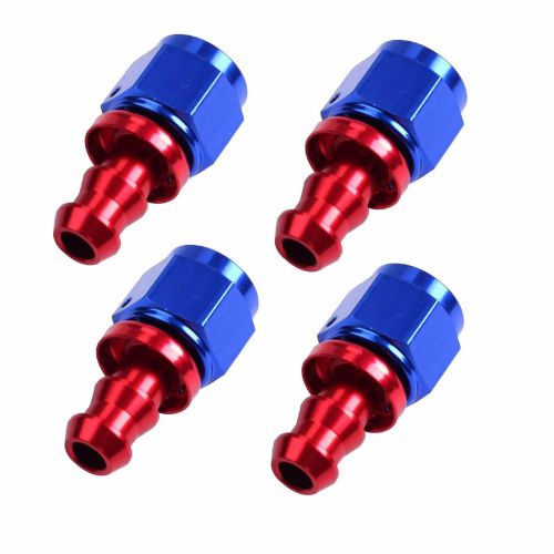 4x red-blue straight push lock fuel oil air hose end fitting adaptor an4 4-an