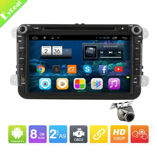 Dual core android 4.4 hd 8&#034; car dvd player gps navi bt 3g wifi+cam for vw series