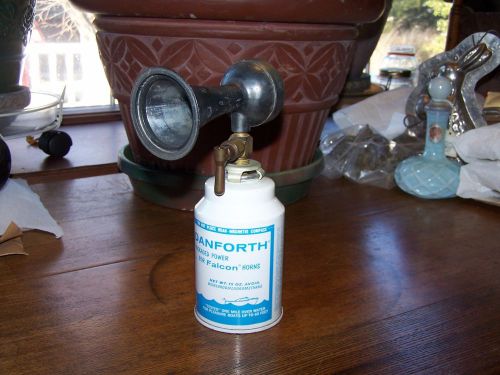 Vintage danforth packaged powder can with falcon safety horn