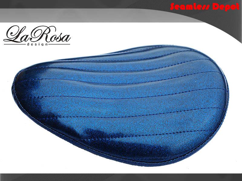 La rosa blue tuk & roll design harley softail chopper bobber mount solo seat 