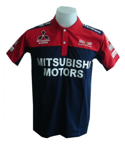 New mitsubishi rac motorcycle sport racing team blue mens polo t-shirt sz xl