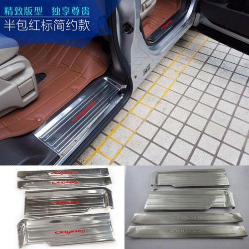 2 color!for honda odyssey 2015 steel with logo inside door sill scuff plate 4pcs