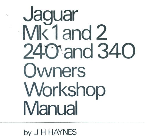 Jaguar repair manual 1955-69, mk1 mk2 240 340, noresv