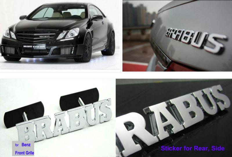 Brabus grille&side decal badge emblem sticker for benz amg c cl clk slk sl alloy