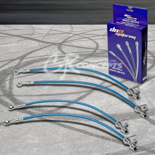 High performance stainless steel braided brake line for 03-07 honda accord blue