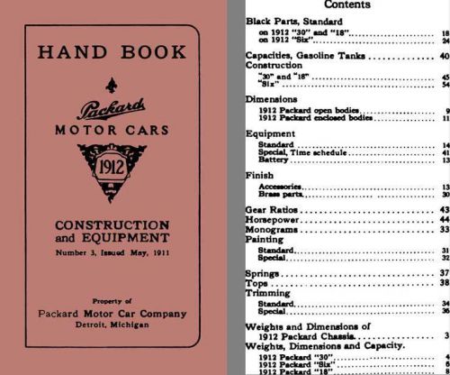 Packard 1912 - handbook packard motor cars 1912 - construction &amp; equipment, no 3