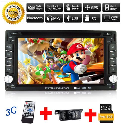 2 din in dash gps navi car stereo dvd player mp3/mp4 3g head unit vcd bt+camera