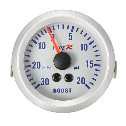 2&#034; 52mm white blue phantom 2 1/16&#034; pointer boost vacuum meter gauge 20 psi us