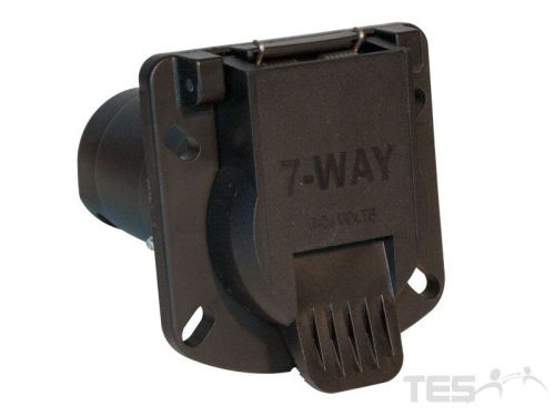 75300:trailer mate 7-way round rv style car-side connector w/sealed door, plasti