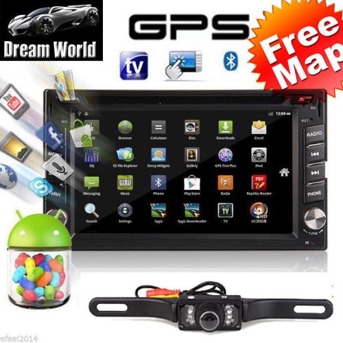 Android4.4 3g wifi 6.2&#034;double 2din car radio stereo dvd player gps navi + camera