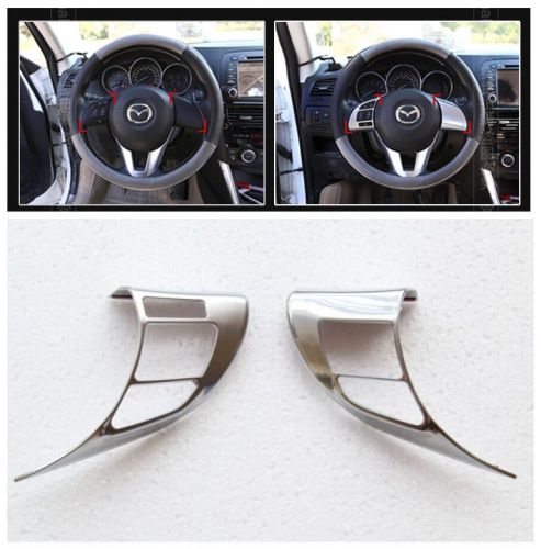 Chrome interior steering wheel panel audio control trim 2012-2016 mazda cx-5 cx5