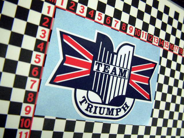 Team triumph decal tr4 tr5 vitesse spitfire gt6 tr6 - 1000's more in shop!