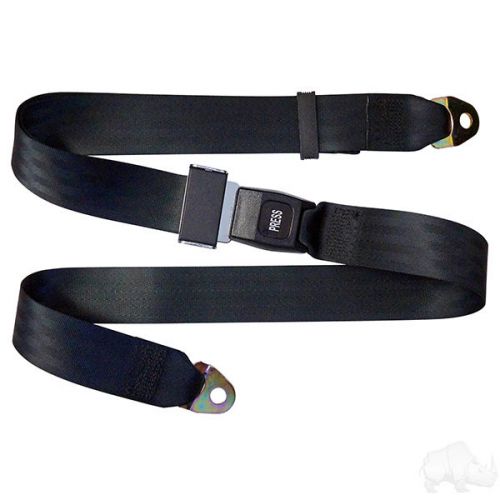 Seat belt, black, lap belt, 72&#034; fully extended - universal golf cart seat belts