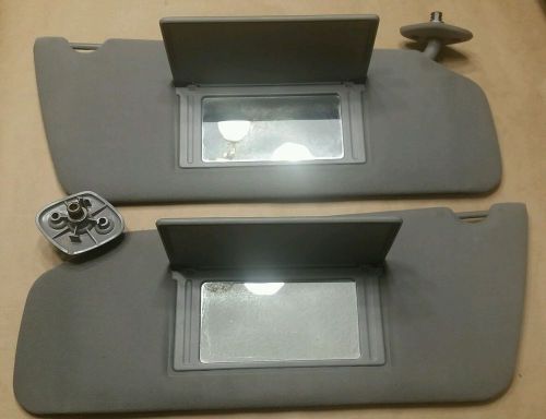 1992-1996 ford f-150 bronco gray pair sun visors w/mirrors nice condition