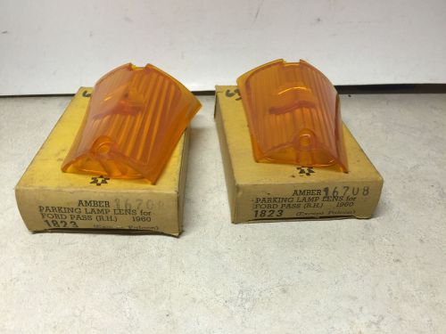 2 nos amber parking lamp lens ford pass r.h. 1960 except falcon part # 1823