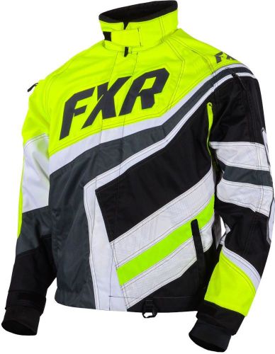 Fxr black/hi vis cold cross mens warm winter snowmobile jacket coat- large - 2xl