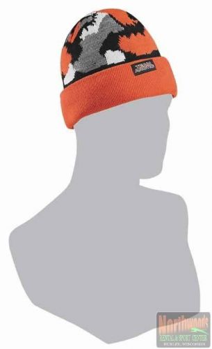 Arctic cat adult team arctic camo beanie / hat - osfm - orange 5253-150