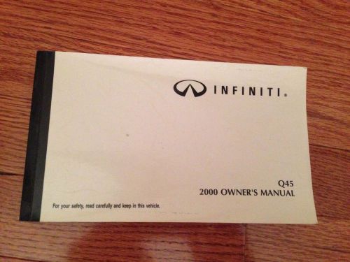 2000 infiniti q45 owner&#039;s owners manual - great shape! 00 model