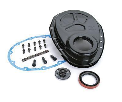 Comp cams 208 timing cover 1-piece steel black chevy small block kit