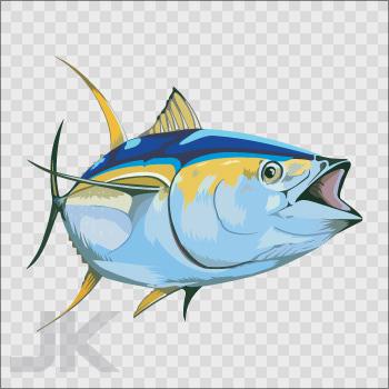 Decals sticker fish salt water yellowfin tuna r 0500 xf9f7