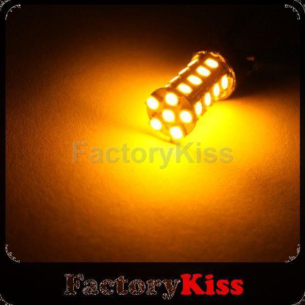 Smf 2 x car bulbs 3157  30-led 5050 smd amber turn/tail light #352