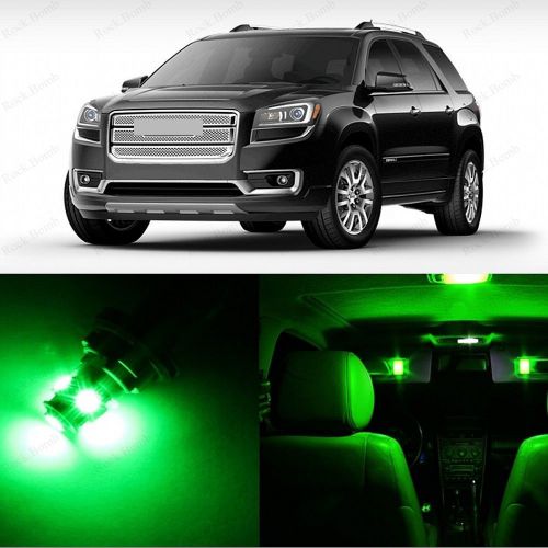 14 x ultra green led interior &amp; plate lights package for 2007 - 2014 gmc acadia