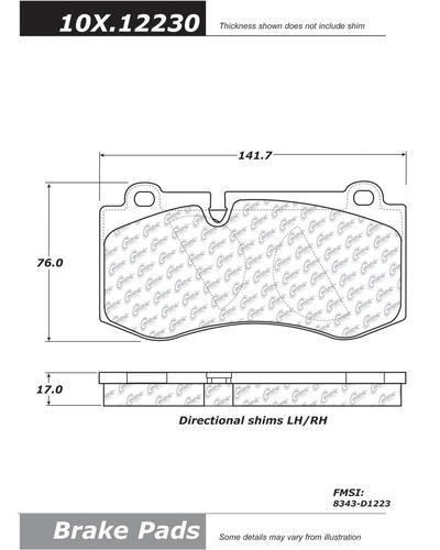 Centric 105.12230 brake pad or shoe, front-posi-quiet ceramic w/shims & hardware