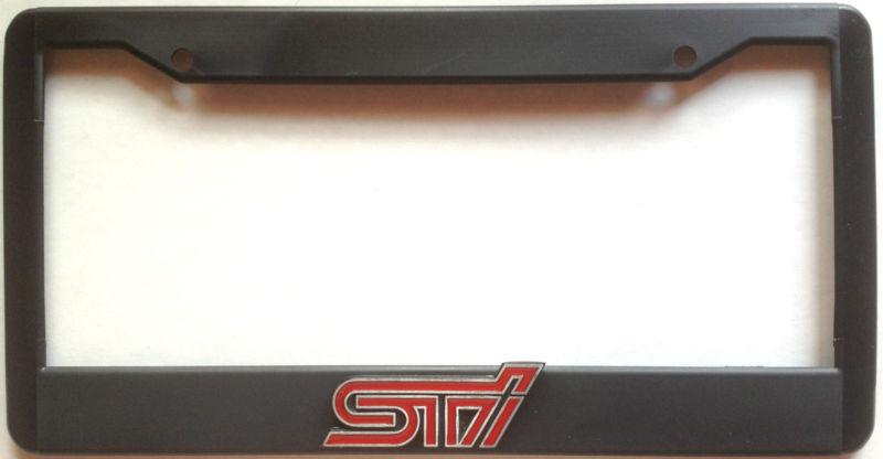 Sti license plate frame w/ 3d emblem subaru jdm wrx awd brz s206 outback impreza