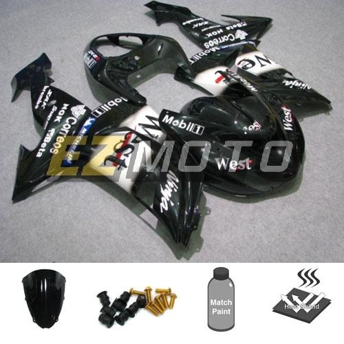 Fairing kit package w/ windscreen & bolts for kawasaki ninja zx10r 2006 2007 ad