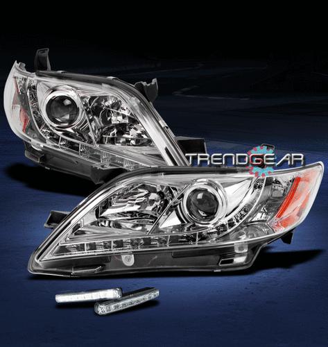 07-09 toyota camry led jdm chrome projector head light w/drl signal ce le se xle