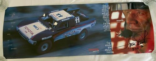 Ivan stewart autographed poster 10&#034; x 28&#034; - toyota motorsports - bfgoodrich